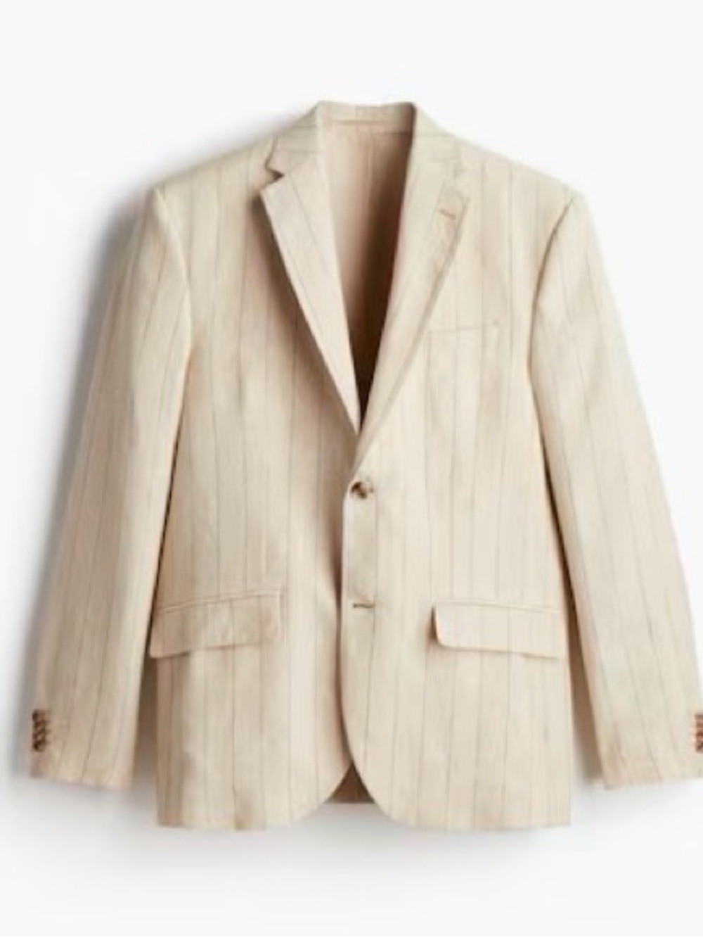 H&M Men’s Beige Pinstripe Linen-Blend Blazer NWT
